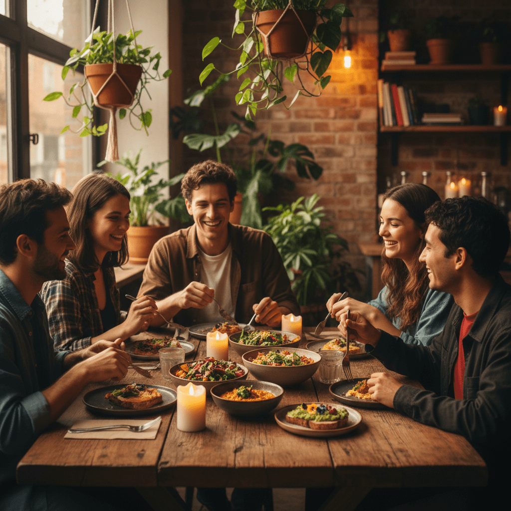 Community dining experience after meal prep