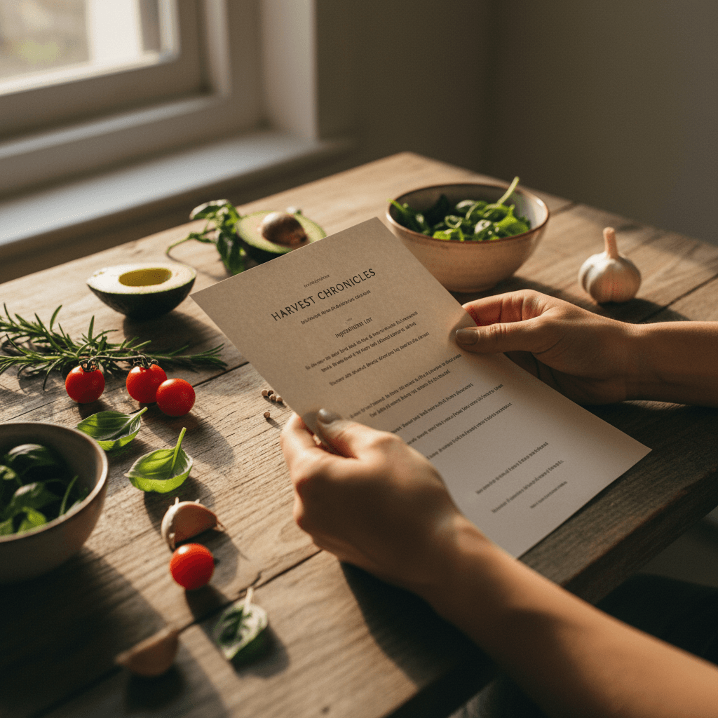 Person reviewing the meal prep menu before the event